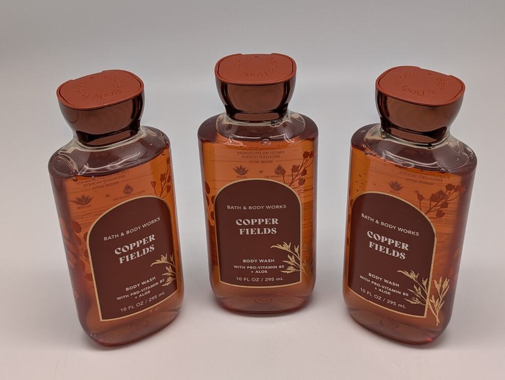3x Bath & Body Works Copper Fields Body Wash w Aloe and Pro-Vitamin B5 10 fl. oz